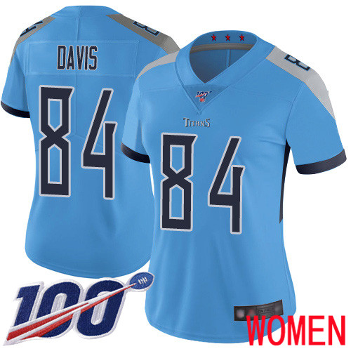 Tennessee Titans Limited Light Blue Women Corey Davis Alternate Jersey NFL Football #84 100th Season Vapor Untouchable